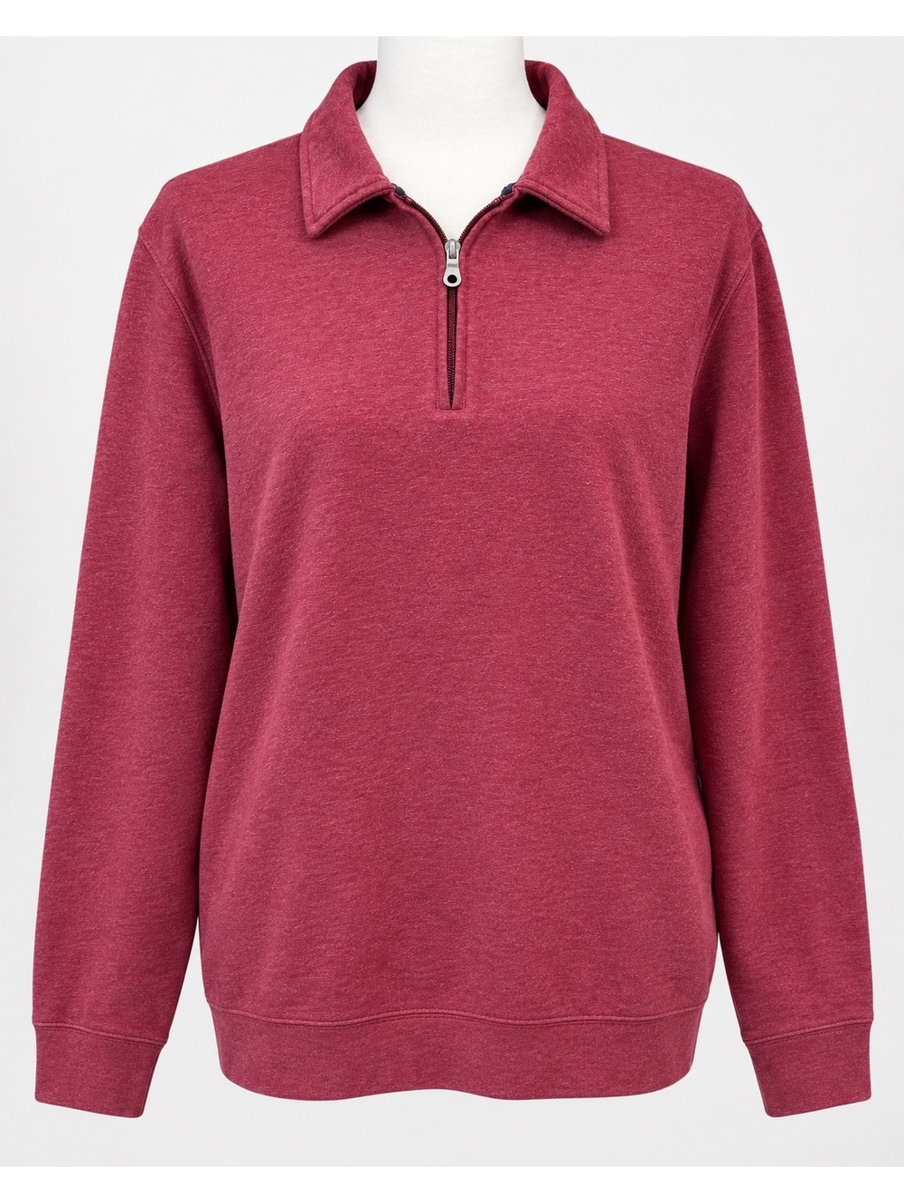 Croft & Barrow Men’s Large Burgundy 1/4 Zip Fleece Pullover Easy Care